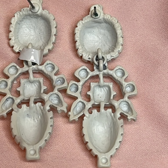 White on White Drop Earrings - Picture 3 of 6